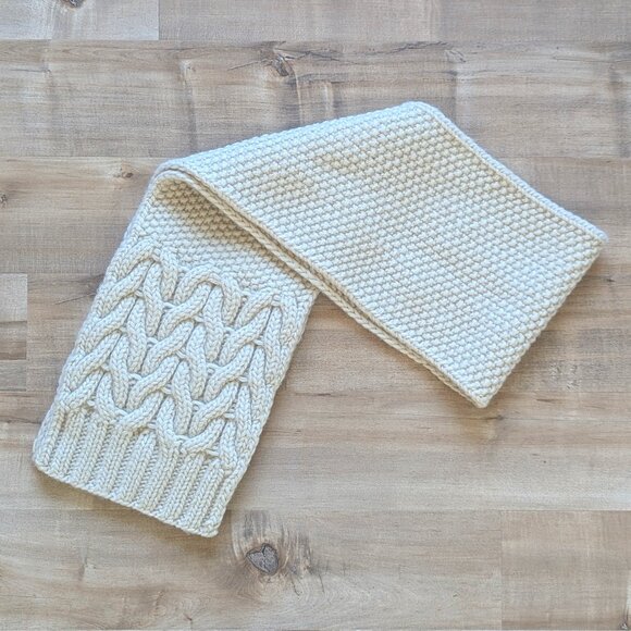 Gap Vintage Wool and Mohair Cable Knit Scarf Y2K - Picture 5 of 6